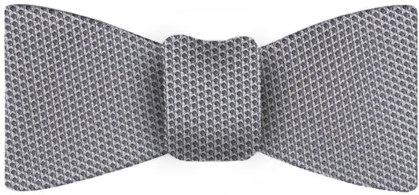 Charcoal Gray/Silver Grenadine Fina Silk Bow Tie #GFBT-21