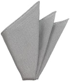 {[en]:Charcoal Gray/Silver Grenadine Fina Silk Pocket Square