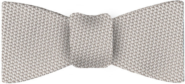 Silver/Brown Grenadine Fina Silk Bow Tie #GFBT-23