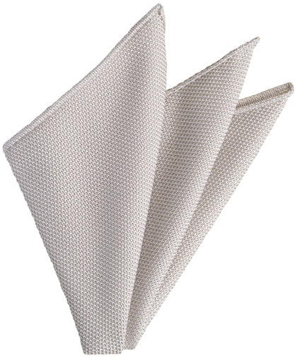 {[en]:Silver/Brown Grenadine Fina Silk Pocket Square