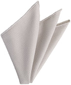 {[en]:Silver/Brown Grenadine Fina Silk Pocket Square