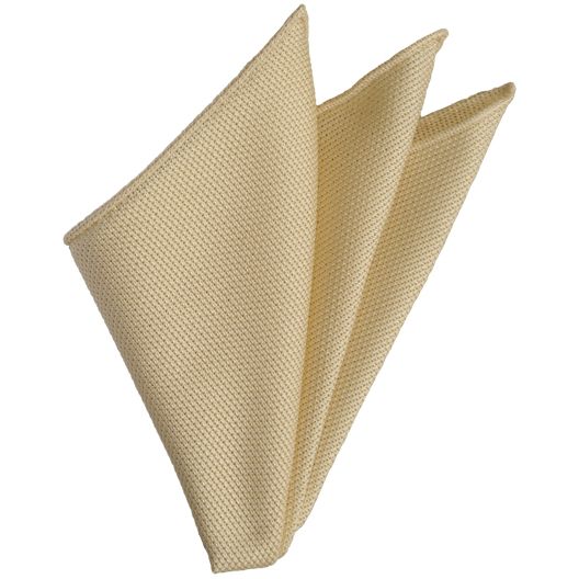 {[en]:Light Yellow Grenadine Fina Silk Pocket Square