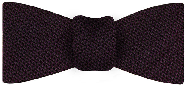Dark Purple/Black Grenadine Fina Silk Bow Tie GFBT-35