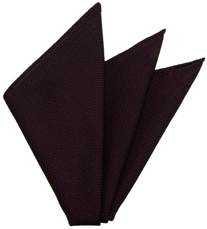 {[en]:Dark Purple/Black Grenadine Fina Silk Pocket Square