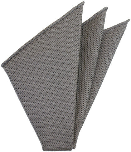 {[en]:Gray Piccola Grenadine Silk Pocket Squares