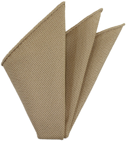 {[en]:Dark Cream Piccola Grenadine Silk Pocket Square