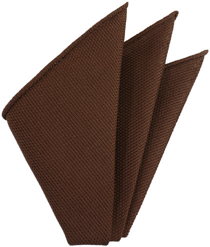 {[en]:Chocolate Piccola Grenadine Silk Pocket Squares