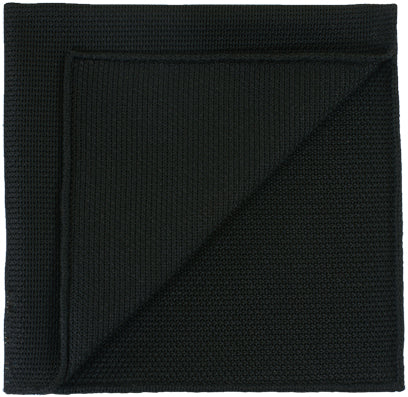 {[en]:Black Piccola Grenadine Silk Pocket Square