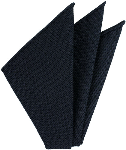 {[en]:Midnight Blue Piccola Grenadine Silk Pocket Squares