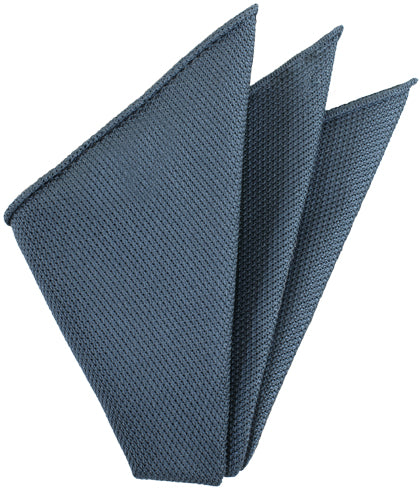 {[en]:Slate Blue Piccola Grenadine Silk Pocket Squares