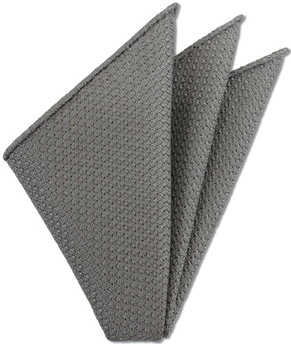 {[en]:Gray Prometeo Grenadine Silk Pocket Square
