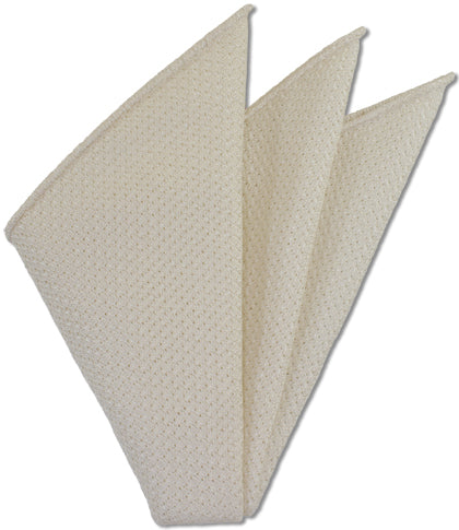 {[en]:Ivory Prometeo Grenadine Silk Pocket Square
