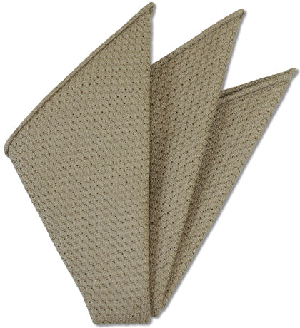 {[en]:Tan Prometeo Grenadine Silk Pocket Square