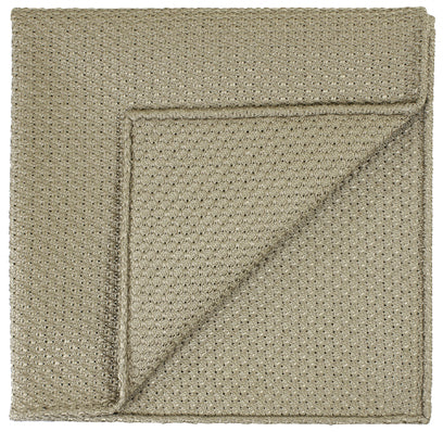 {[en]:Tan Prometeo Grenadine Silk Pocket Square