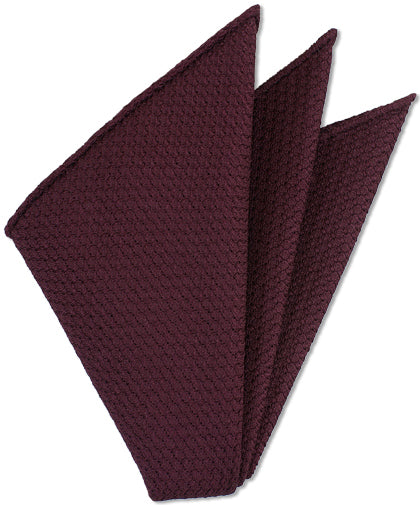 Burgundy Prometeo Grenadine Silk Pocket Square # 3