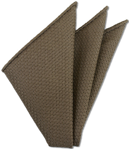 {[en]:Light Brown Prometeo Grenadine Silk Pocket Square