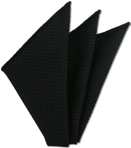 {[en]:Black Prometeo Grenadine Silk Pocket Square