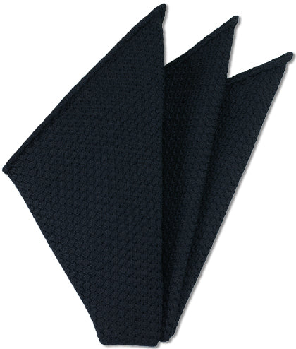 {[en]:Midnight Blue Prometeo Grenadine Silk Pocket Square