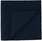 {[en]:Navy Blue Prometeo Grenadine Silk Pocket Square