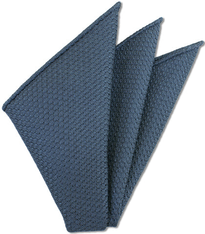 {[en]:Slate Blue Prometeo Grenadine Silk Pocket Square