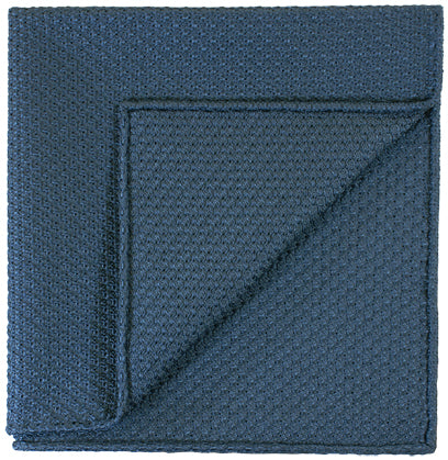 {[en]:Slate Blue Prometeo Grenadine Silk Pocket Square