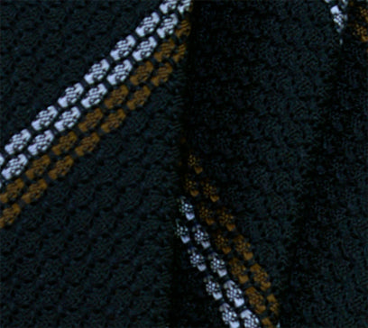 {[en]:Powder Blue & Brown Stripes On Midnight Blue Grenadine Grossa Silk Pocket Square