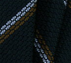 {[en]:Powder Blue & Brown Stripes On Midnight Blue Grenadine Grossa Silk Pocket Square