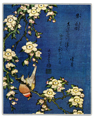 {[en]:Bullfinch and Drooping Cherry Hokusai Print Pocket Rectangle