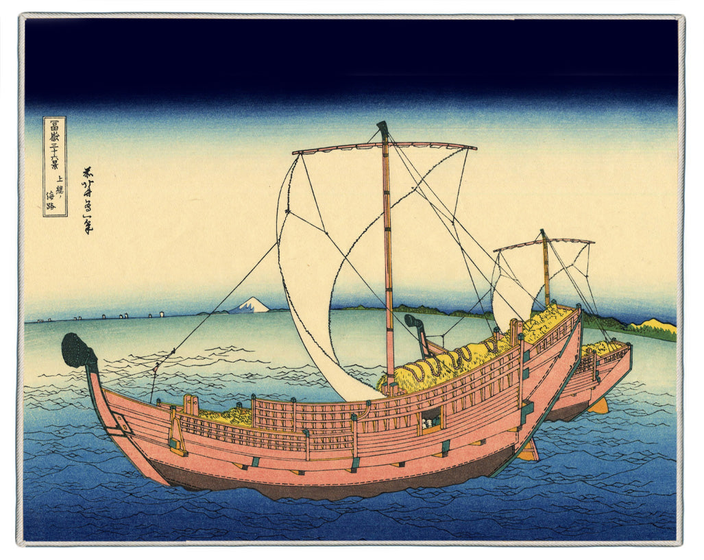 {[en]:The Kazusa Sea Route Hokusai Print Pocket Rectangle
