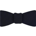 {[en]:Dark Navy Blue Herringbone Silk Bow Tie