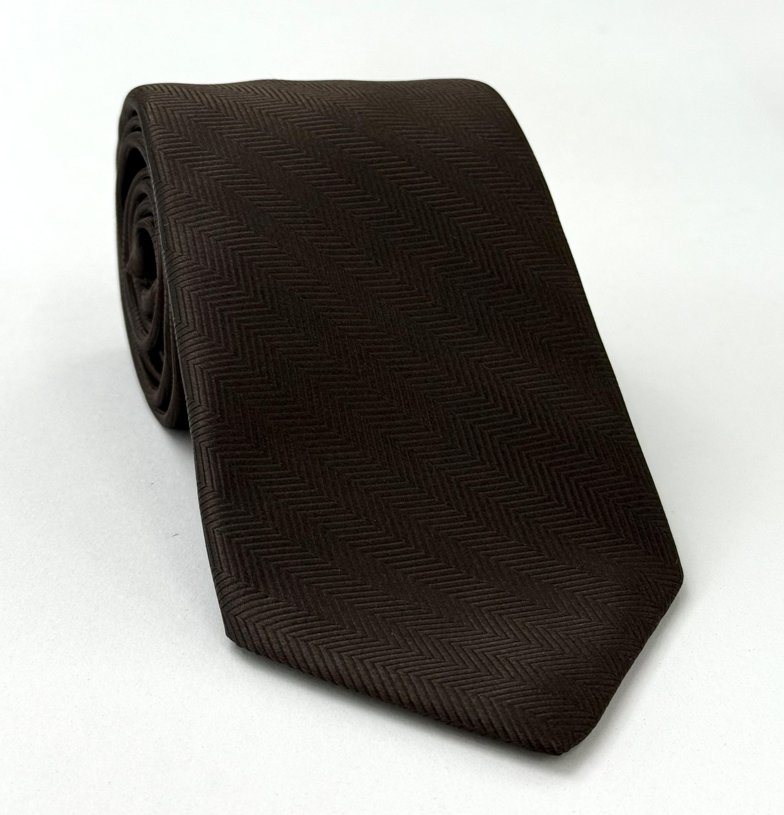 Bitter Chocolate Herringbone Silk Tie HBT-4