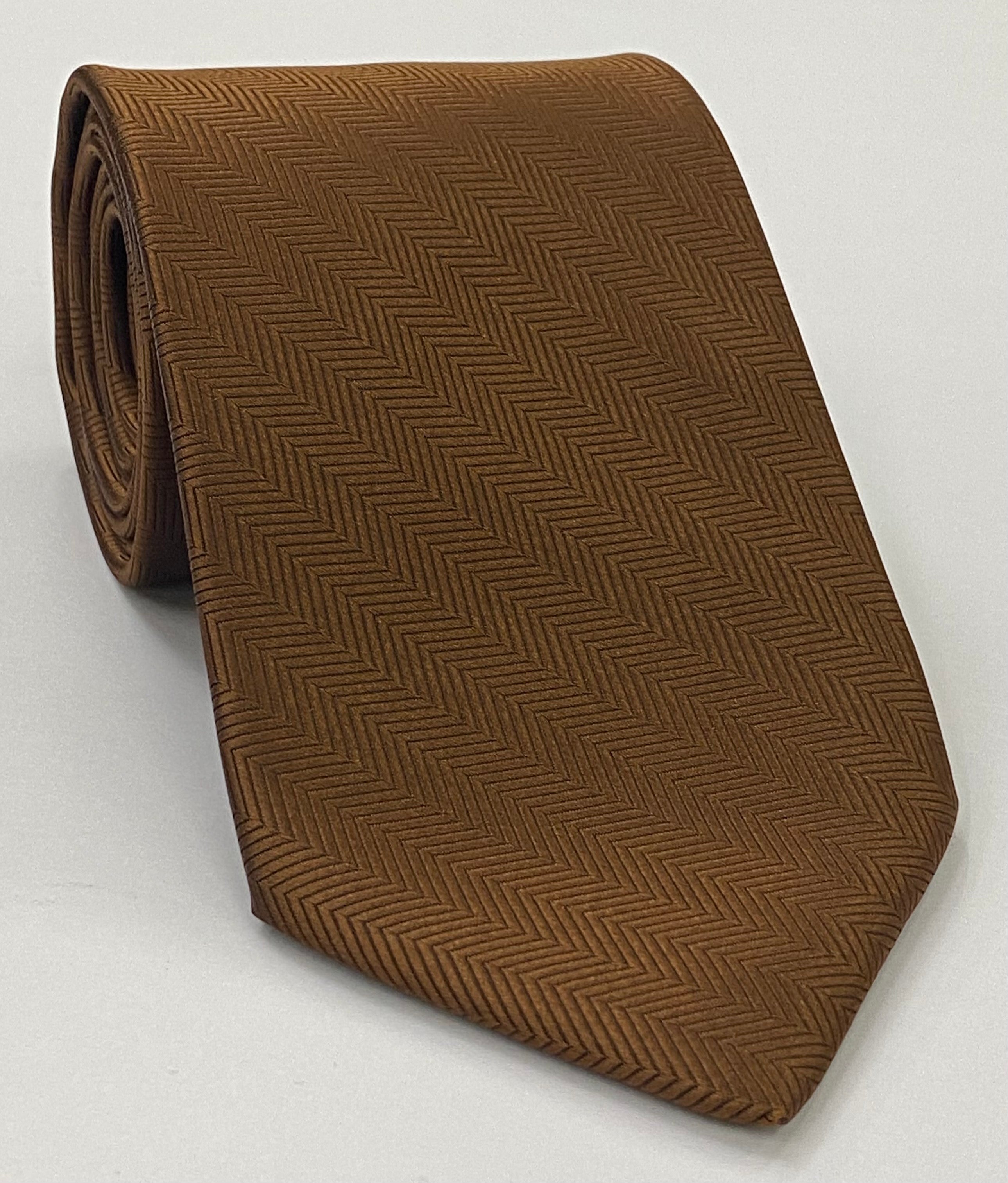 Chocolate Herringbone Silk Tie HBT-5