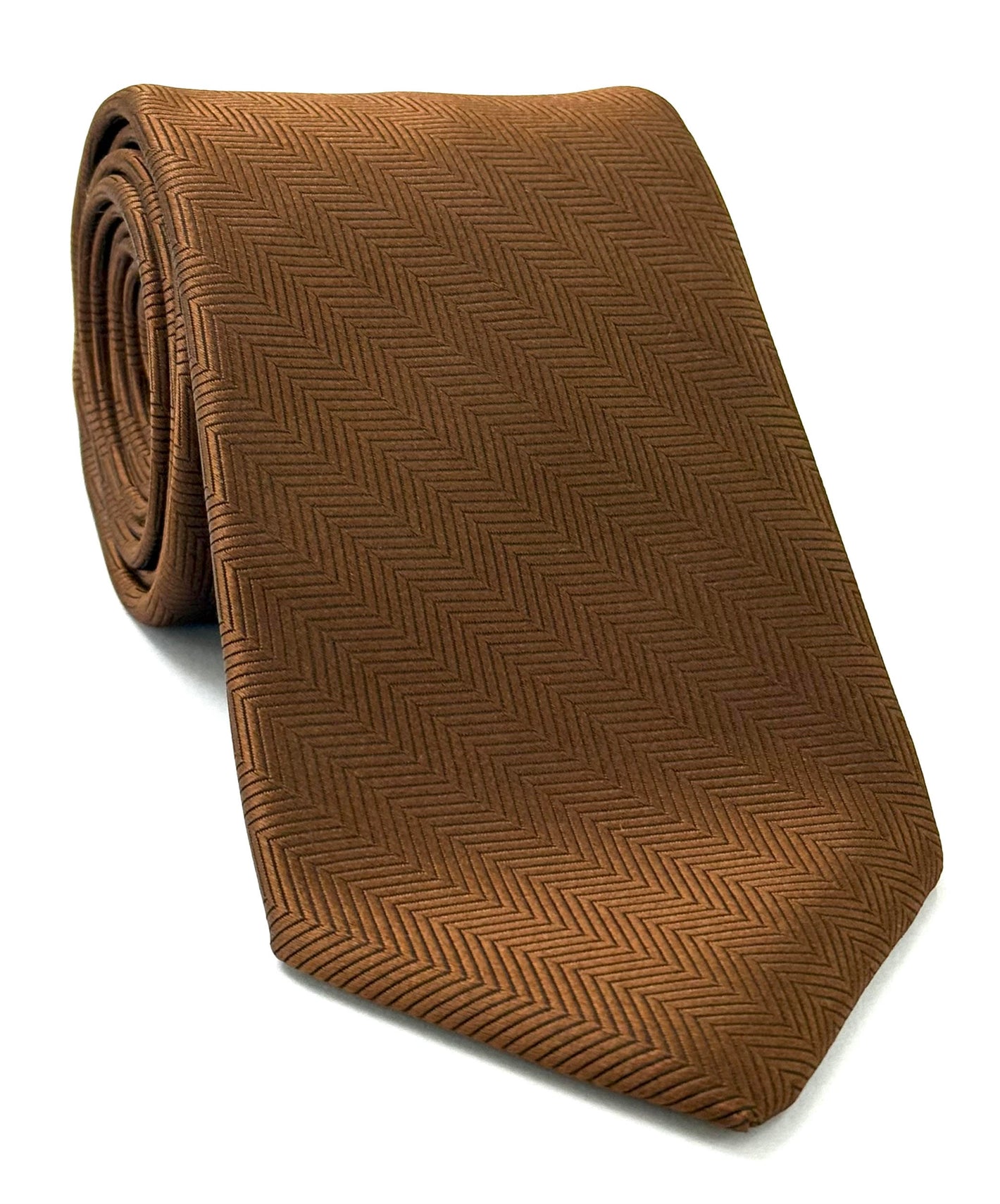 Chocolate Herringbone Silk Tie HBT-5