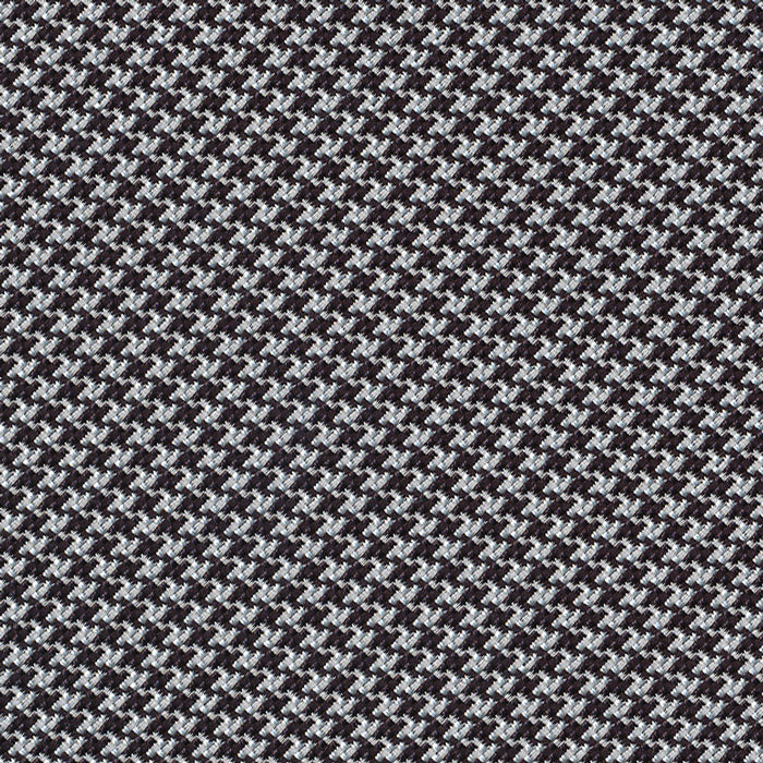 {[en]:Black & White Hounds Tooth Silk Pocket Square