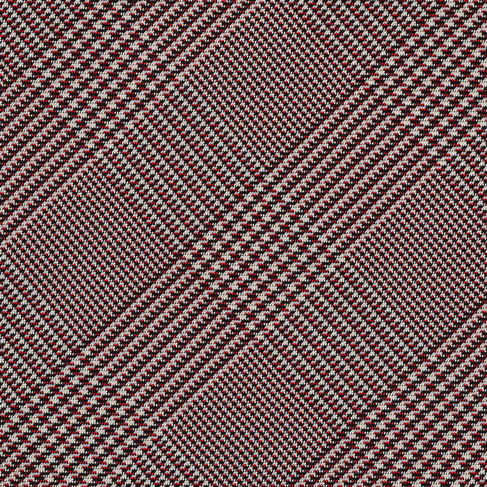 {[en]:Burgundy, Black & White Prince Of Wales Silk Pocket Square