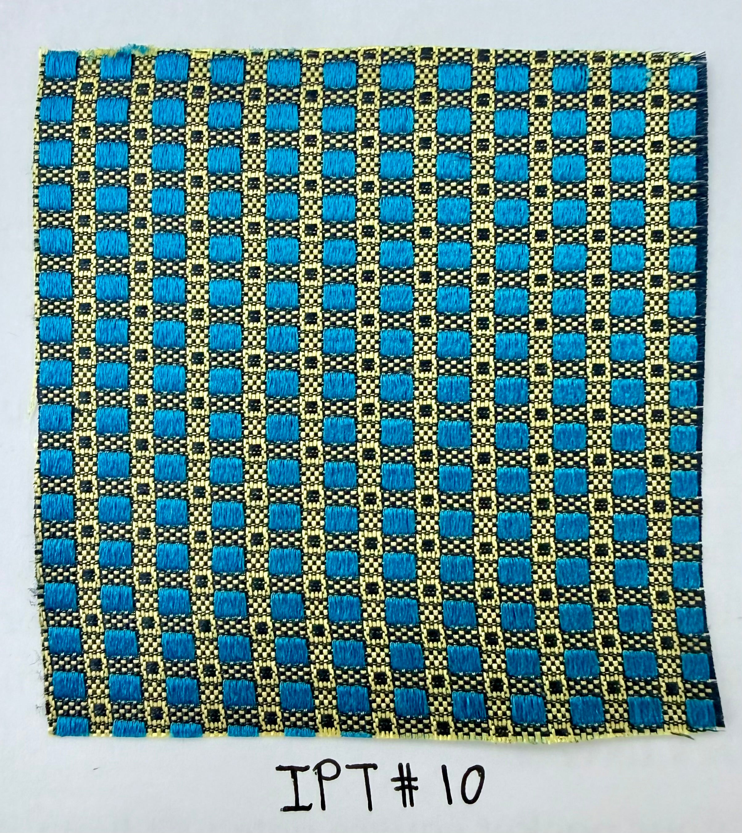 Light Yellow, Midnight Blue & Turquoise Pattern Silk Tie IPT-10