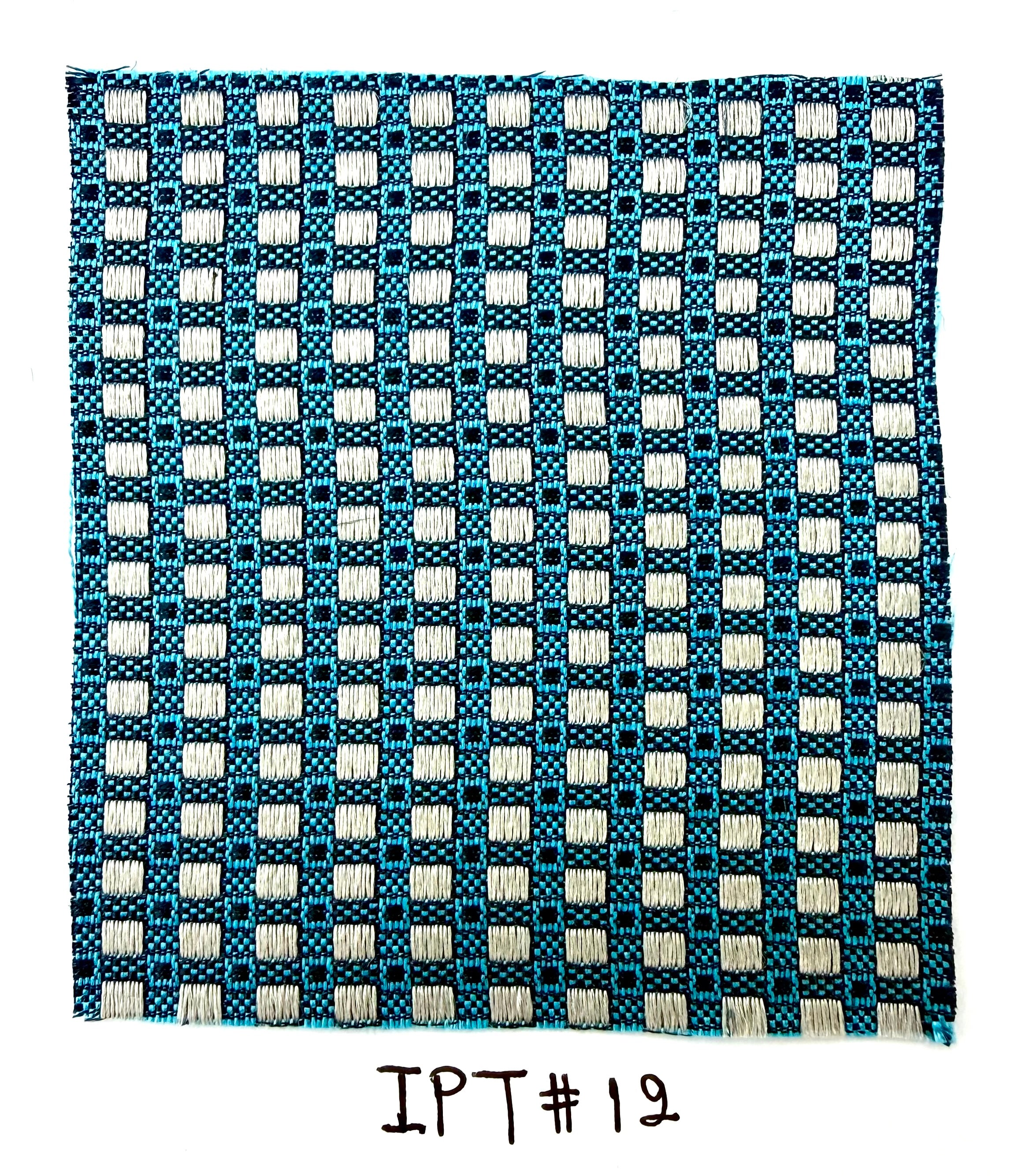 Turquoise, Midnight Blue & Silver Pattern Silk Tie IPT-12