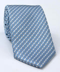Sky Blue & Silver on Charcoal Gray Pattern Silk Tie IPT-1