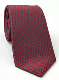 Red & Midnight Blue on Brown Pattern Silk Tie IPT-2