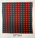 Red & Midnight Blue on Brown Pattern Silk Bow Tie IPBT-3