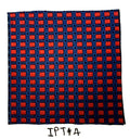 Red & Midnight Blue on Navy Pattern Silk Tie IPBT- 4