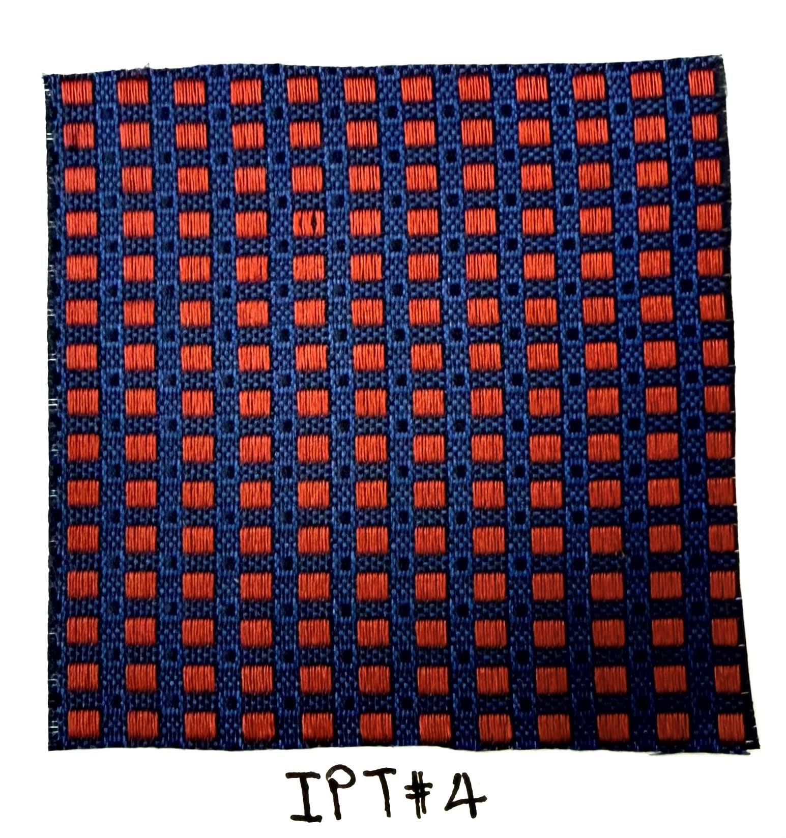 Red & Midnight Blue on Navy Pattern Silk Tie IPBT- 4