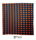 Burnt Orange & Midnight Blue on Navy Blue Pattern Silk Bow Tie IPBT-5
