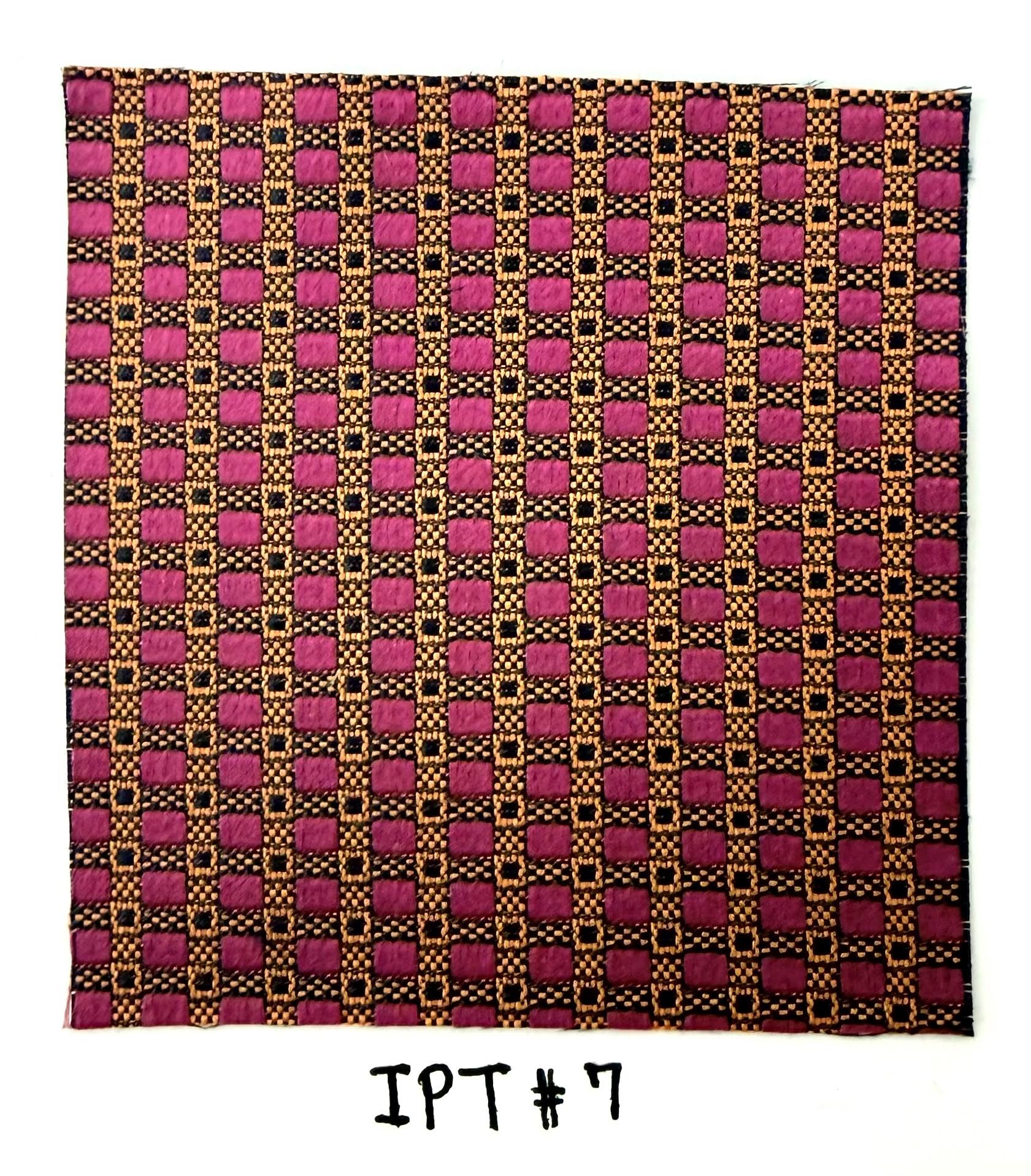 Dark Fuchsia & Gold on Brown Pattern Silk Bow Tie IPBT-7