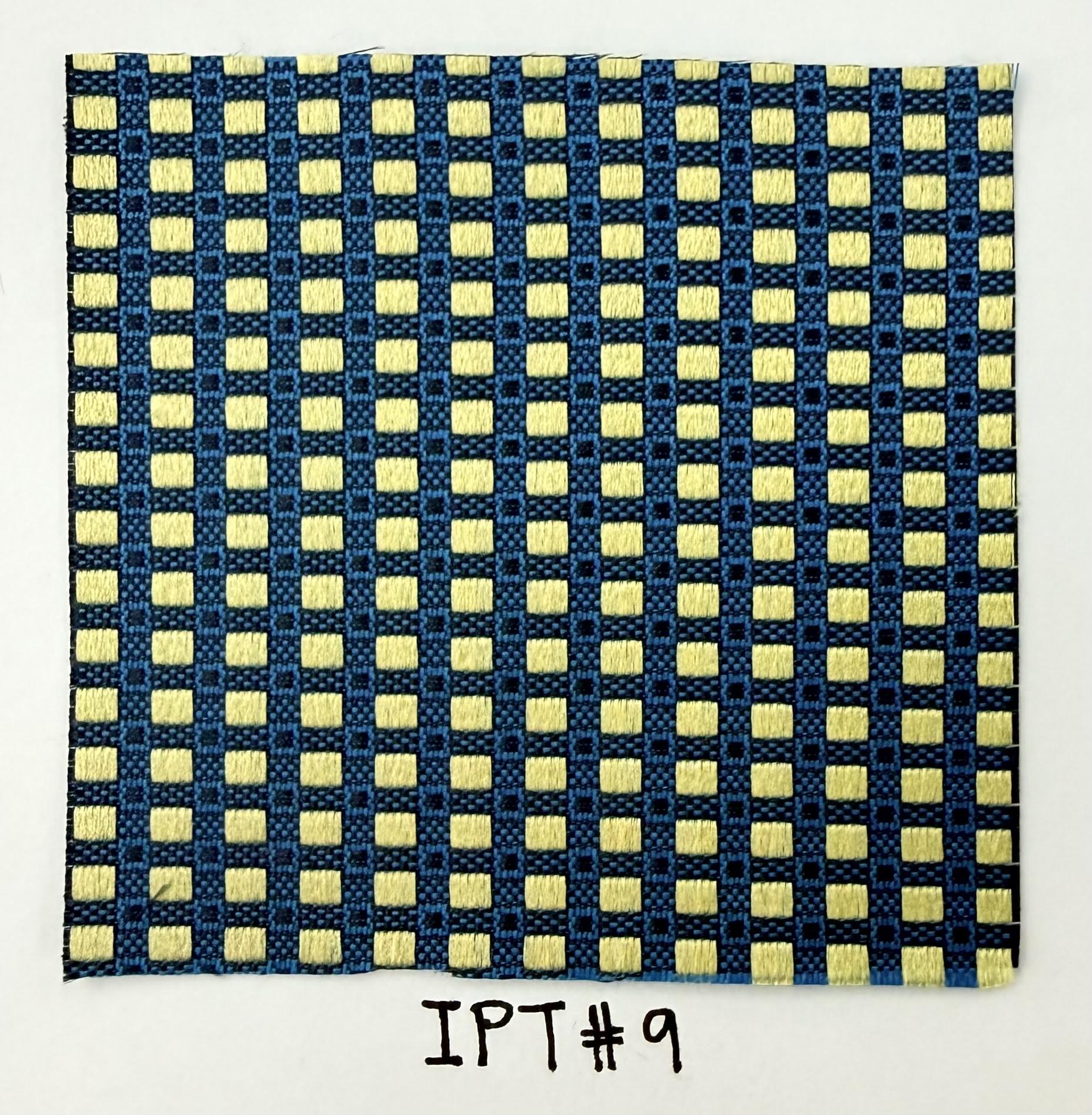 Yellow & Midnight Blue on Blue Pattern Silk Bow Tie IPBT-9