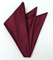 Dark Red Satin Silk Pocket Square 10