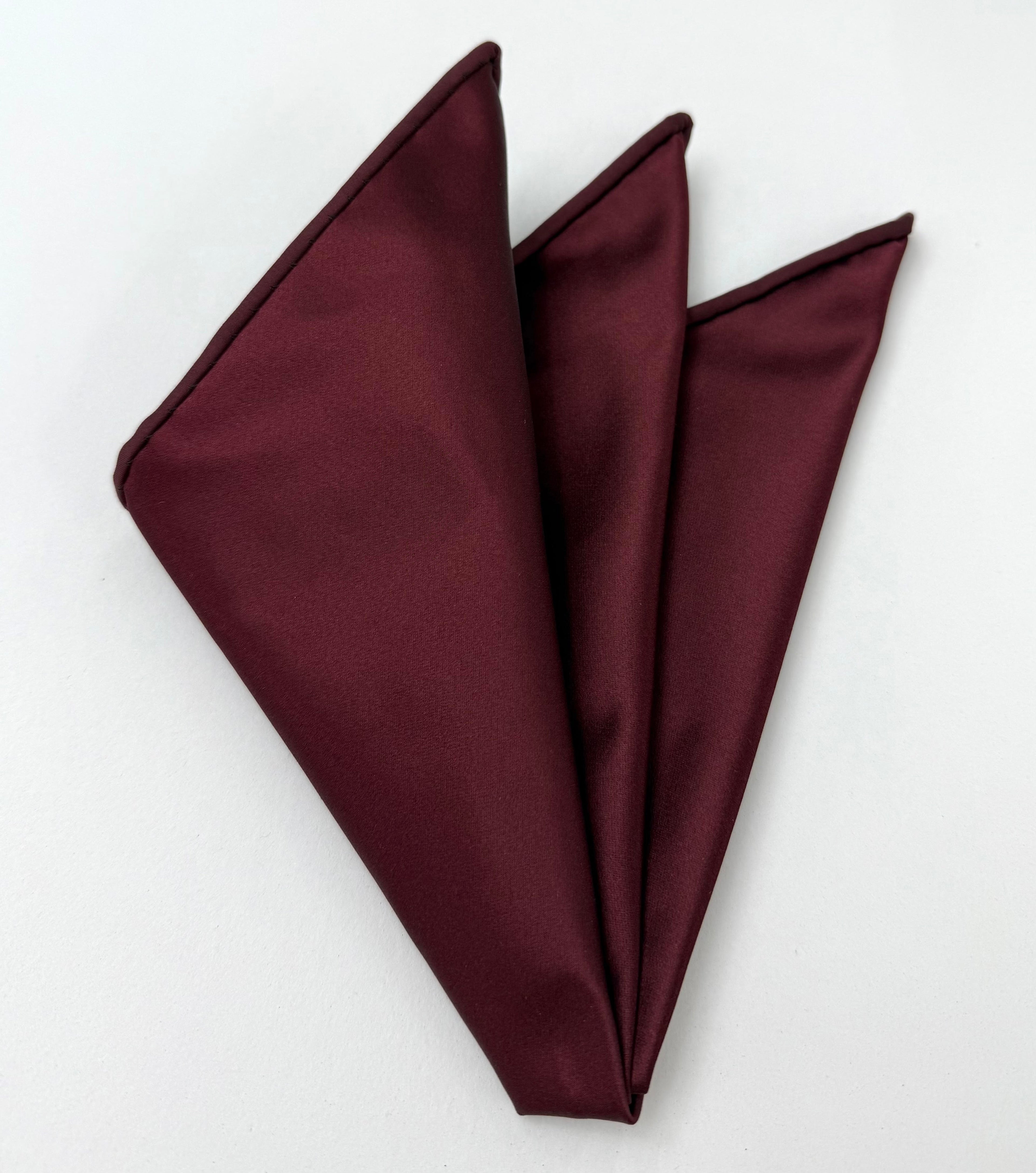 バーガンディサテンシルクポケットチーフ #11