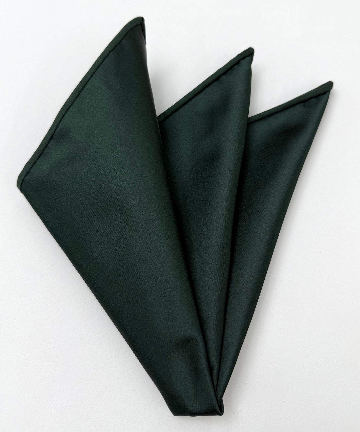 フォレストグリーン サテンシルク ポケットスクエア #15