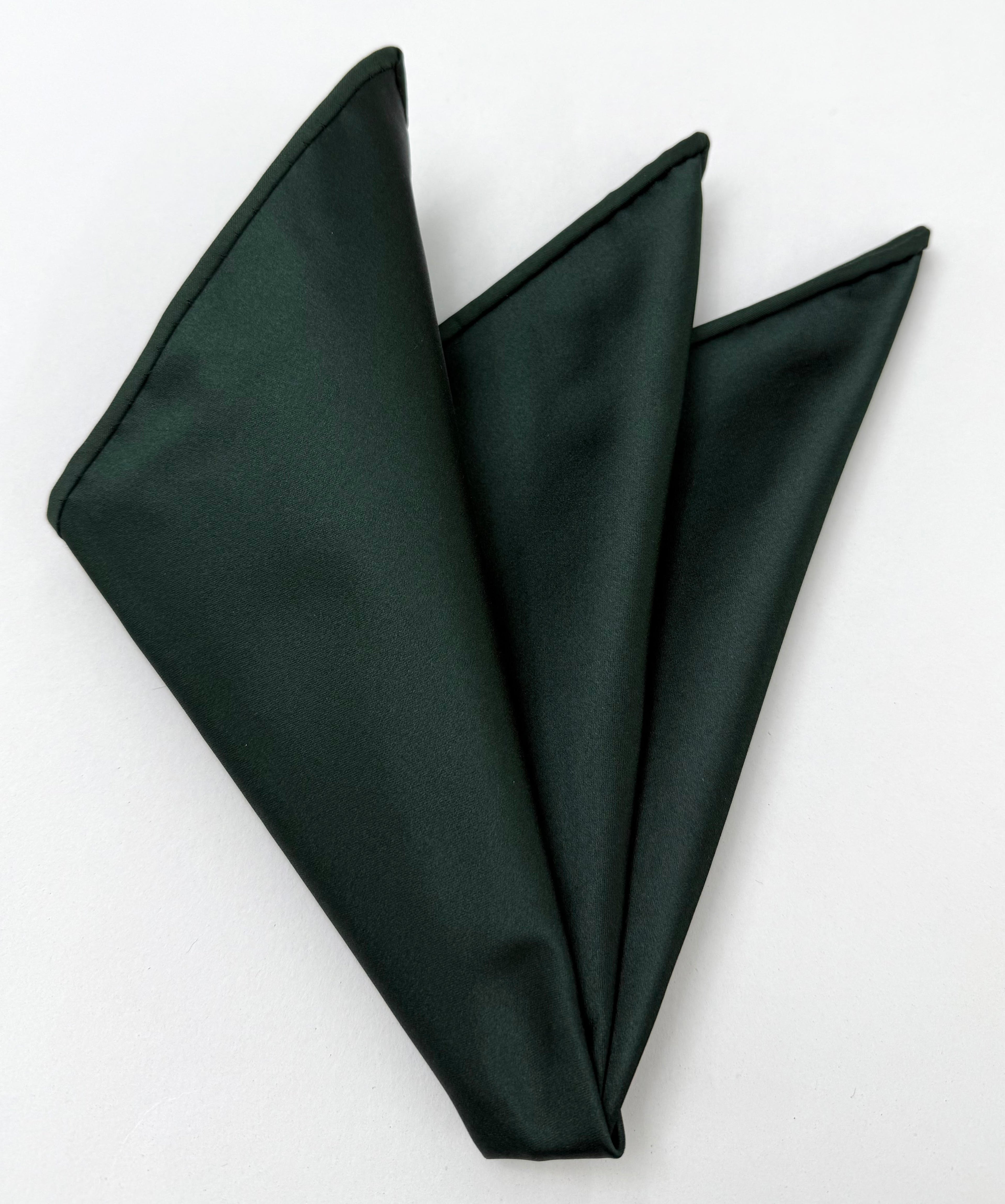 フォレストグリーン サテンシルク ポケットスクエア #15