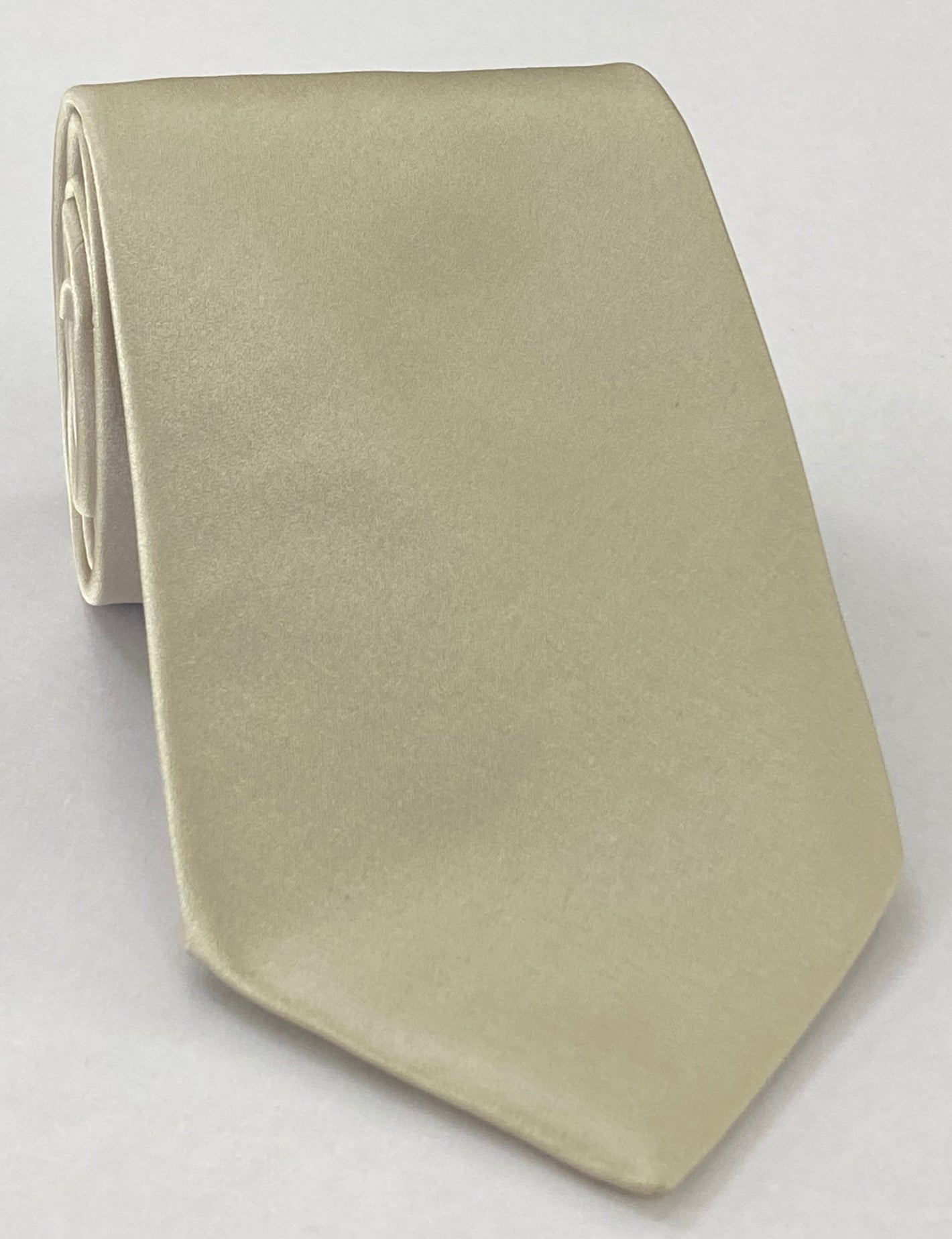 Light Cream Satin Silk Tie ISAT-1